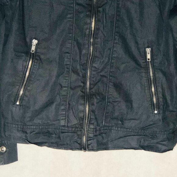 Black Jack jacket black zip up with pockets size small length 23" bust 16" READ - Picture 2 of 10